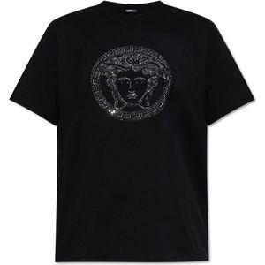 Versace, Dames, Tops, Zwart, Maat: 2XS Katoen,