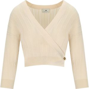 Elisabetta Franchi, Dames, Truien, Beige, Maat: L Viscose,