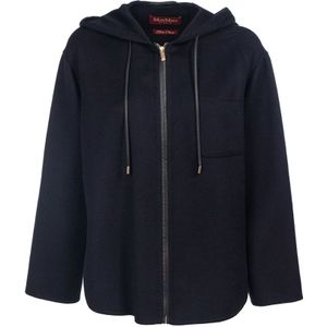 Max Mara Studio, Dames, Sweatshirts & Hoodies, Blauw, Maat: XS Wol,