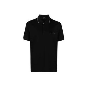 Versace Paillet Versierd Poloshirt Zwart , Black , Heren , Maat: S