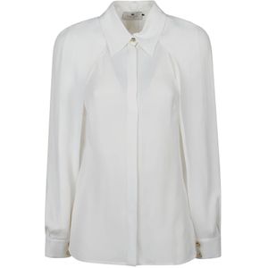 Elisabetta Franchi, Dames, Blouses & Shirts, Wit, Maat: L