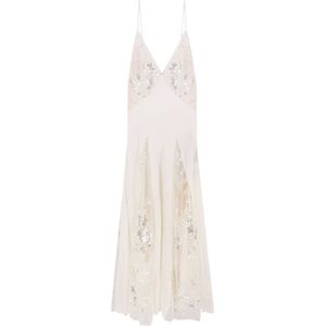 Elisabetta Franchi, Dames, Jurken, Beige, Maat: S Zijde,