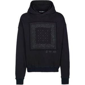 Dolce & Gabbana, Heren, Sweatshirts & Hoodies, Zwart, Maat: L Katoen,