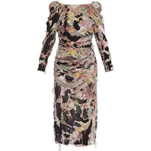 Diesel, Dames, Jurken, Veelkleurig, Maat: 2XS Leer,