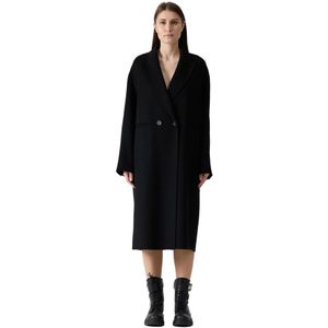 Ermanno Scervino, Dames, Mantels, Zwart, Maat: M Wol,