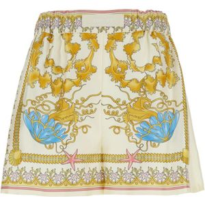 Versace, Dames, Korte broeken, Veelkleurig, Maat: 3XS Zijde,