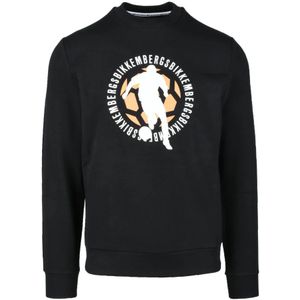 Bikkembergs, Heren, Sweatshirts & Hoodies, Zwart, Maat: S Katoen,