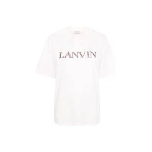 Lanvin Roze T-shirts en Polos met Logo Patches , Pink , Dames , Maat: XS