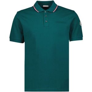 Moncler Polo met logotrim , Blue , Heren , Maat: S