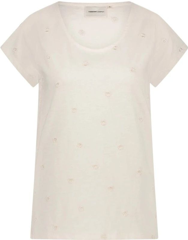 Fabienne Chapot - Phil Round V T-Shirt - Beige - Katoen