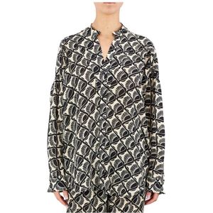 Seventy - Shirt - Nero - Panna - Crêpe Misto Seta - Lange Mouwen