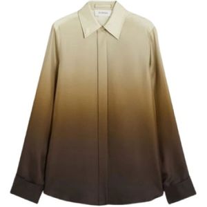 Sportmax, Dames, Blouses & Shirts, Bruin, Maat: S Zijde,