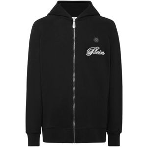 Philipp Plein, Heren, Sweatshirts & Hoodies, Zwart, Maat: S Katoen,