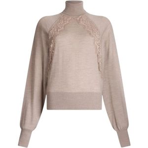 Liu Jo, Dames, Truien, Beige, Maat: XS Wol,