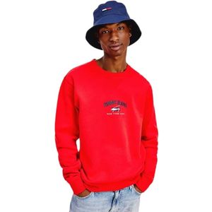 Tommy Jeans, Heren, Sweatshirts & Hoodies, Rood, Maat: XS Katoen,