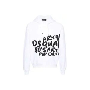 Dsquared2 80's Cool Fit Witte Trui , White , Heren , Maat: S