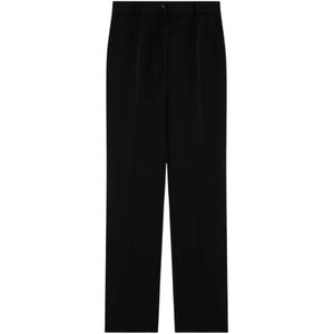Dolce & Gabbana, Dames, Broeken, Zwart, Maat: S Wol,