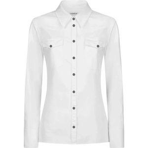 Dondup, Dames, Blouses & Shirts, Wit, Maat: M Katoen,
