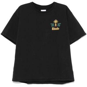 Rhude, Heren, Tops, Zwart, Maat: S