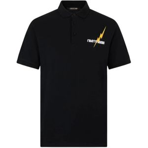 Roberto Cavalli, Heren, Tops, Zwart, Maat: L Katoen,