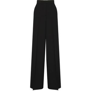 Max Mara, Dames, Broeken, Zwart, Maat: M Leer,