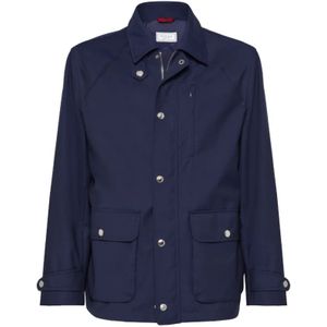 Brunello Cucinelli, Heren, Jassen, Blauw, Maat: 3XL Wol,