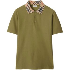 Burberry, Heren, Tops, Groen, Maat: S Katoen,