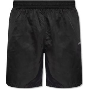 Off White, Heren, Badkleding, Zwart, Maat: M Poliester,