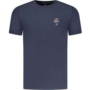 Aeronautica Militare, Heren, Tops, Blauw, Maat: M Katoen,