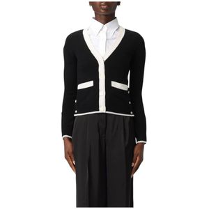 Thom Browne, Dames, Truien, Zwart, Maat: 2XS