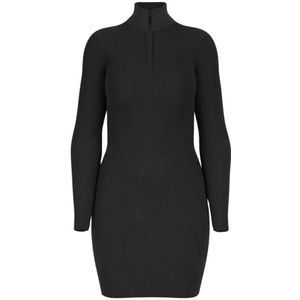 Guess - Lange Mouw Half Zip Harley Sweater Jurk - Zwart - Dames