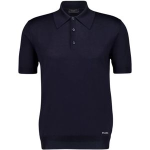 Prada, Heren, Tops, Blauw, Maat: L Zijde,