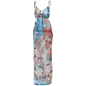 Just Cavalli, Dames, Jurken, Veelkleurig, Maat: S Chiffon,
