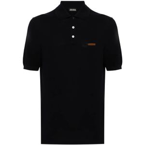 Zegna, Heren, Tops, Blauw, Maat: M Katoen,