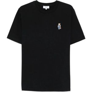 Maison Kitsuné, Heren, Tops, Zwart, Maat: XL Katoen,