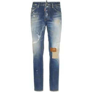 Dsquared2, Heren, Jeans, Blauw, Maat: M Leer,