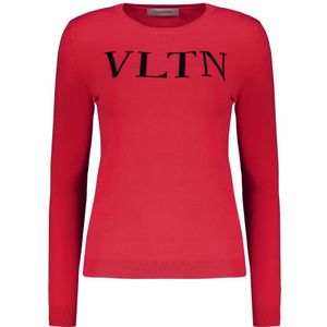 Valentino Garavani, Dames, Truien, Rood, Maat: S Viscose,