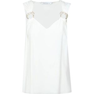 Simona Corsellini, Dames, Tops, Wit, Maat: M Viscose,