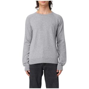 Saint Laurent - Cashmere Trui - Grijs - Ronde Hals - Heren