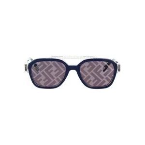 Fendi Glamoureuze geometrische zonnebril met blauw en grijs montuur , Blue , unisex , Maat: 52 MM