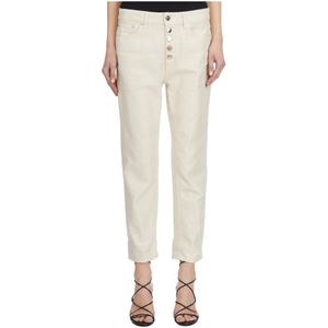 Dondup, Dames, Broeken, Wit, Maat: W27 Denim,