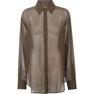 The Frankie Shop, Dames, Blouses & Shirts, Groen, Maat: M Poliester,