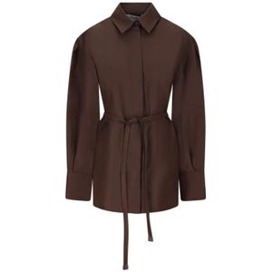 Max Mara, Dames, Blouses & Shirts, Bruin, Maat: S