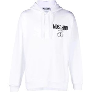 Moschino, Heren, Sweatshirts & Hoodies, Wit, Maat: L Katoen,