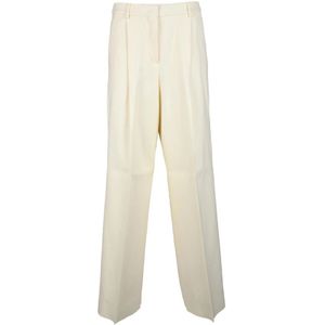 Sportmax, Dames, Broeken, Beige, Maat: M Katoen,