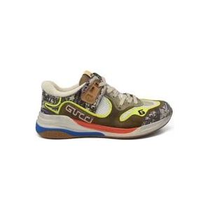 Gucci Dierenprint Leren Sneakers , Multicolor , Heren , Maat: 39 EU
