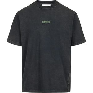 Iceberg, Heren, Tops, Zwart, Maat: S Katoen,