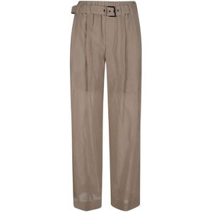Brunello Cucinelli, Dames, Broeken, Bruin, Maat: XS Katoen,