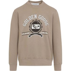 Golden Goose, Heren, Sweatshirts & Hoodies, Beige, Maat: M Katoen,