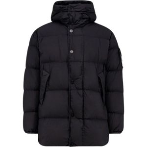 Stone Island, Heren, Jassen, Zwart, Maat: L Polyamide,